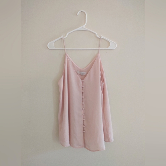 LOFT Tops - LOFT blush pink button tank 🤍